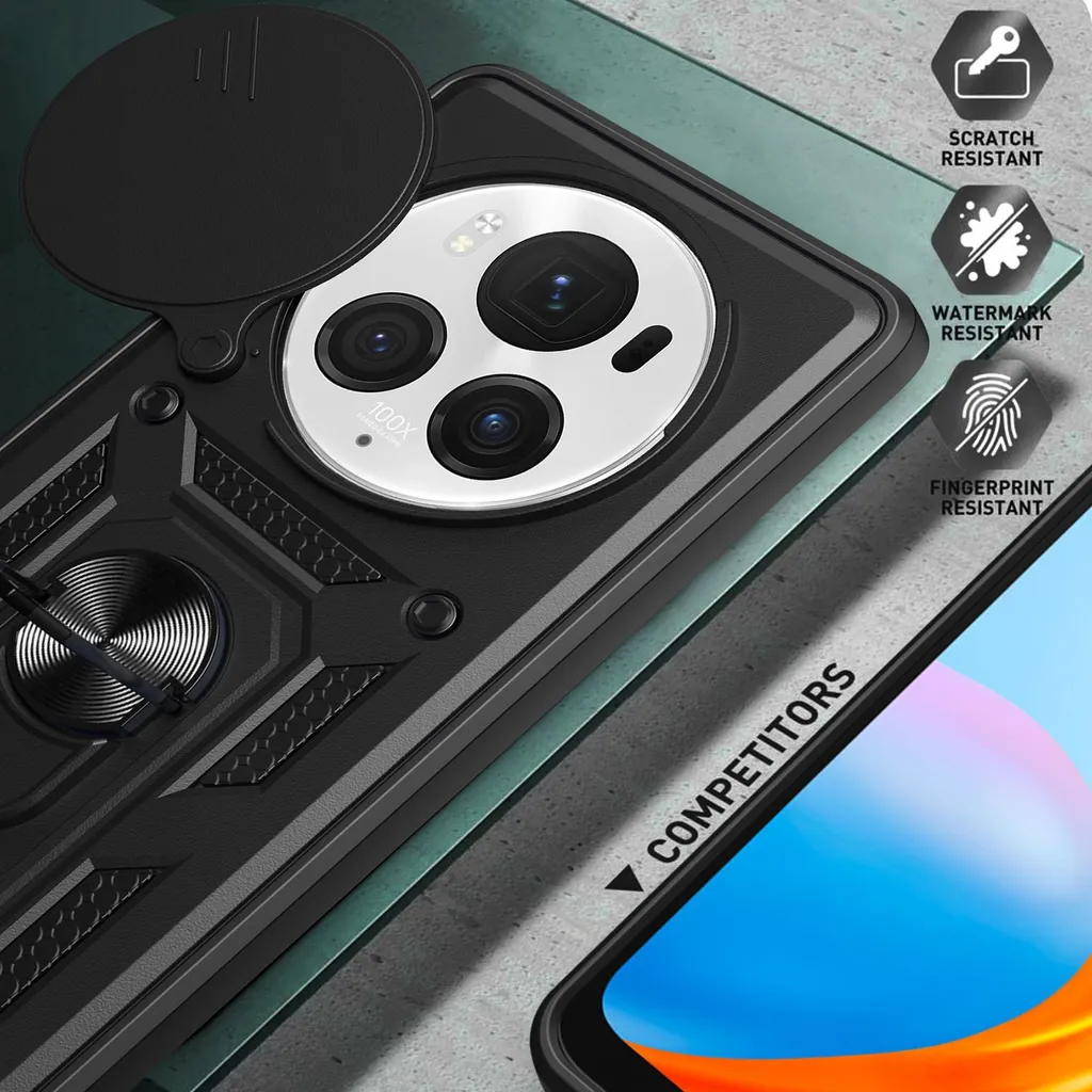 RankOne La Custodia del Telefono è Adatta per HONOR Magic6 Pro 5G (6.8 Inches), Case per Cellulare in Silicone con Telaio Galvanico - Blu navy