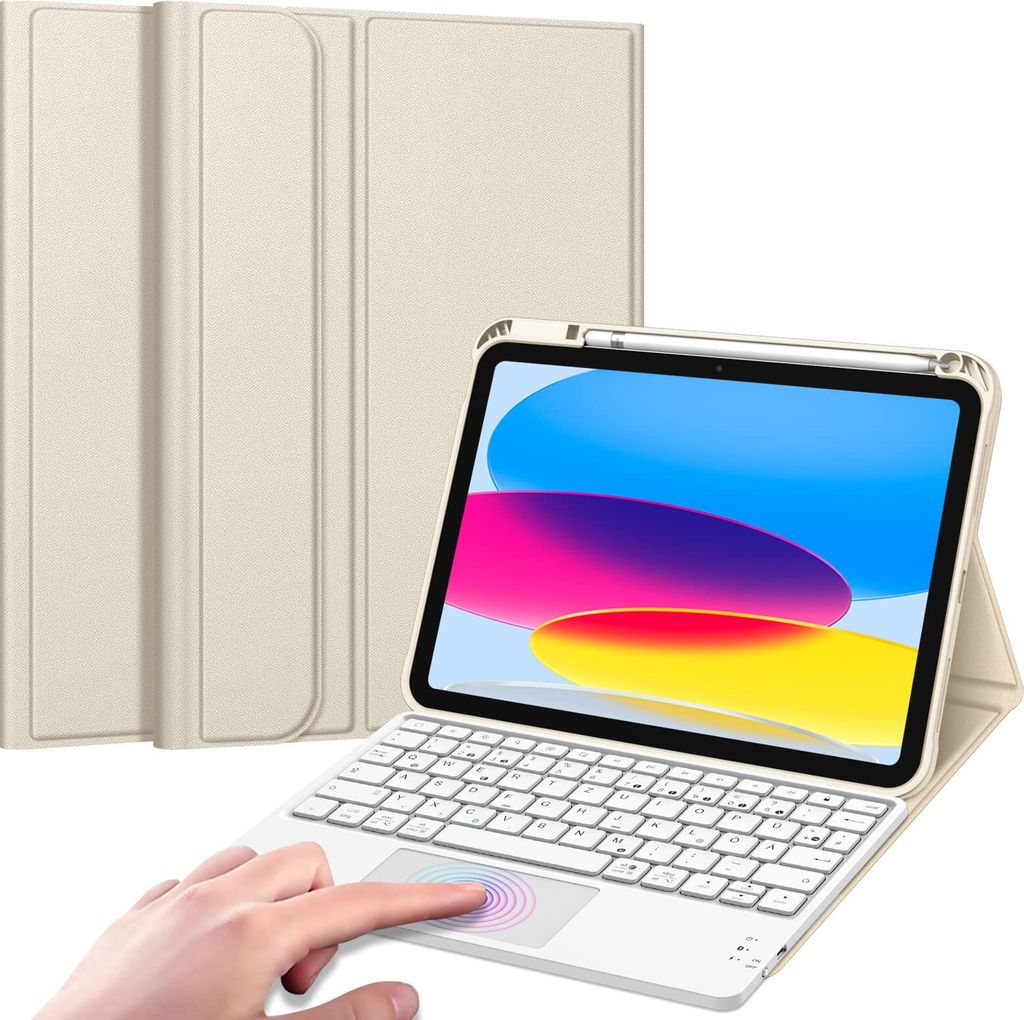 Fintie Tastatur Hülle für iPad 11. Generation 2025 11", iPad 10. Generation 2022 10.9" Schutzhülle mit magnetisch Abnehmbarer Deutscher Tastatur...