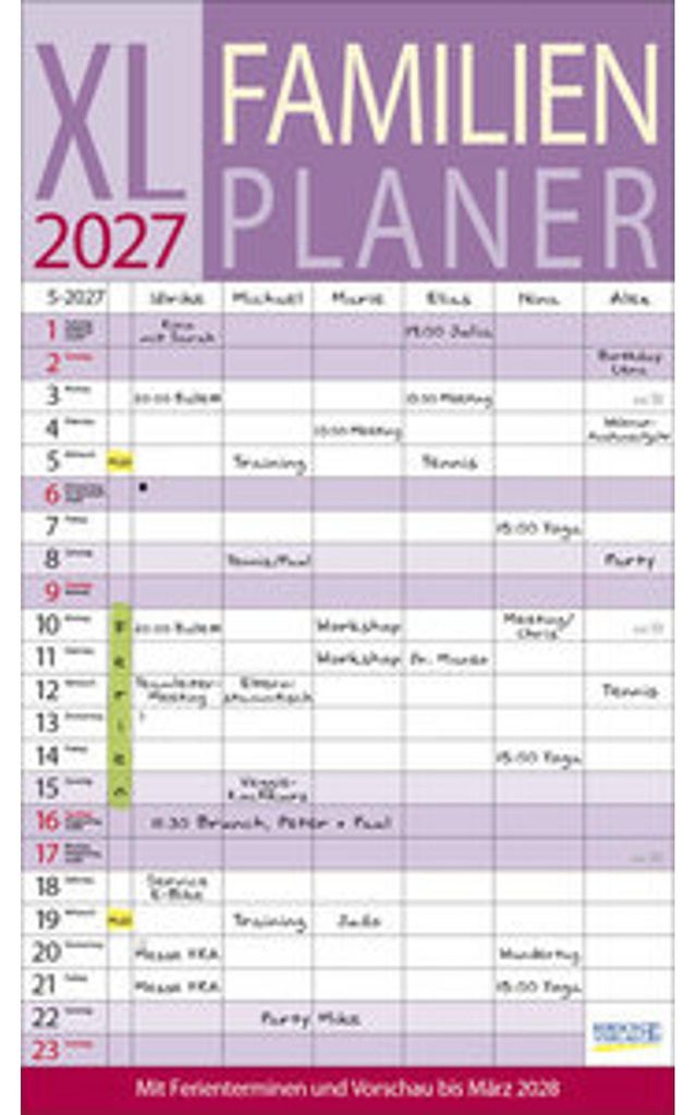 XL Familienplaner 2027 Produktbild 