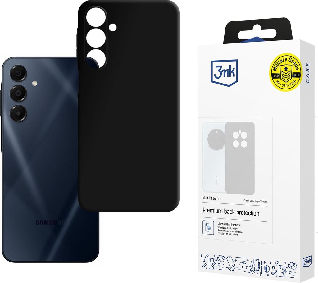 3mk Schutzhülle Matt Case Cover für Samsung Galaxy A16 schwarz Backcover