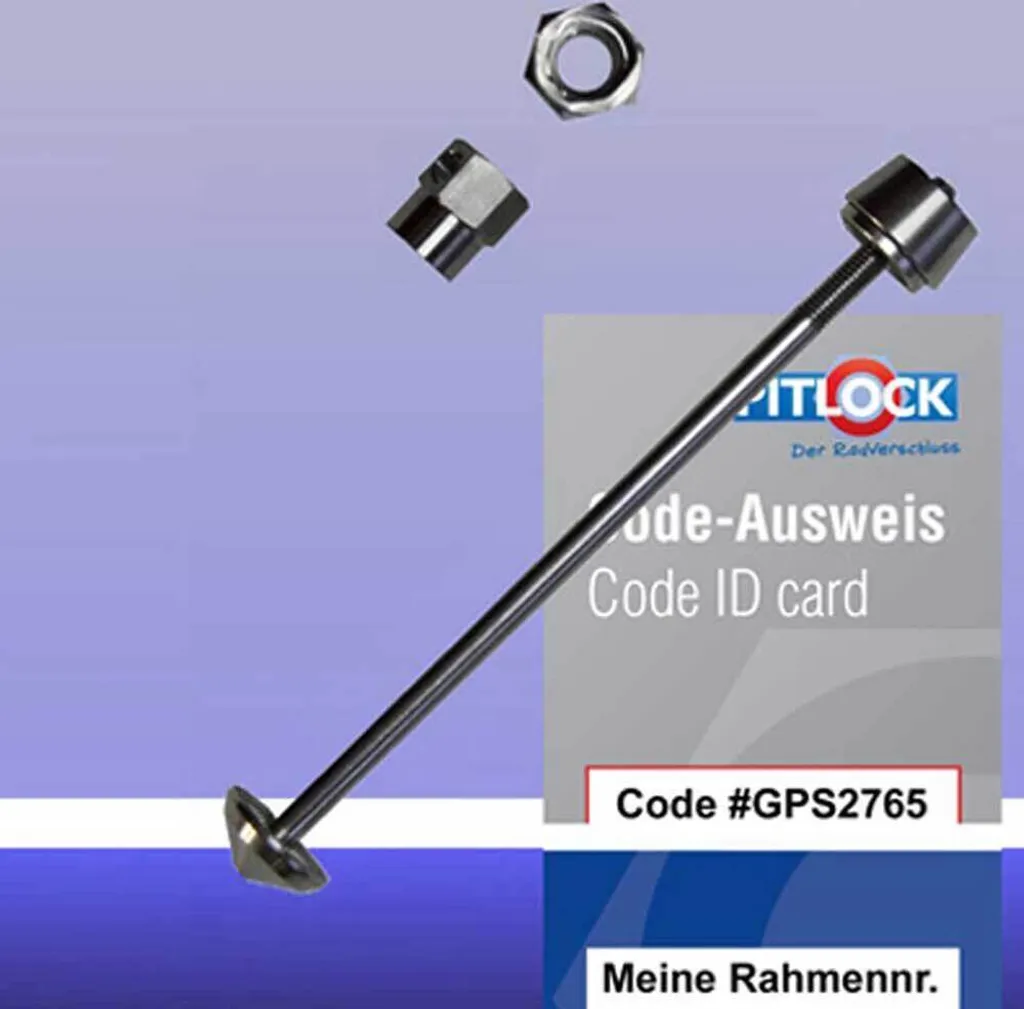 Sécuriser roue avant vélo Pitlock Set 04 argent 119mm axe antivol - 3
