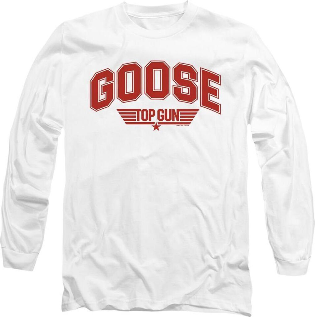Top Gun - "Goose" T-Shirt für Herren/Damen Uni, Langärmlig TV10847 (L) (Weiß)