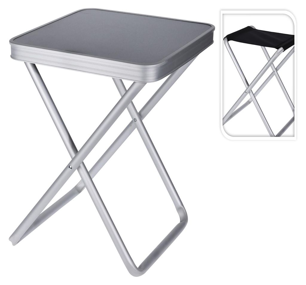 2in1 Campingtisch Campinghocker Campingstuhl klappbar Alu Produktbild 