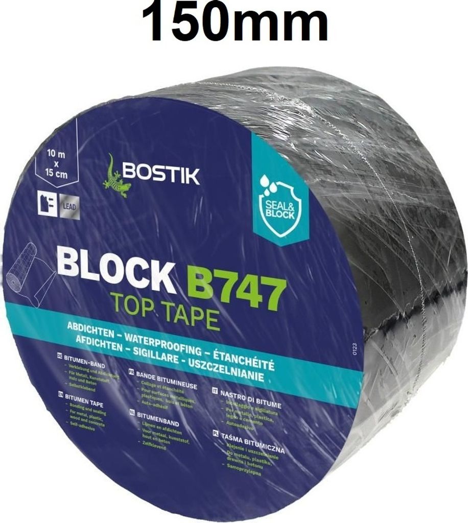 Bostik Block B747 Top Tape Blei Bitumen Dichtband 10m Rolle 150mm Breite