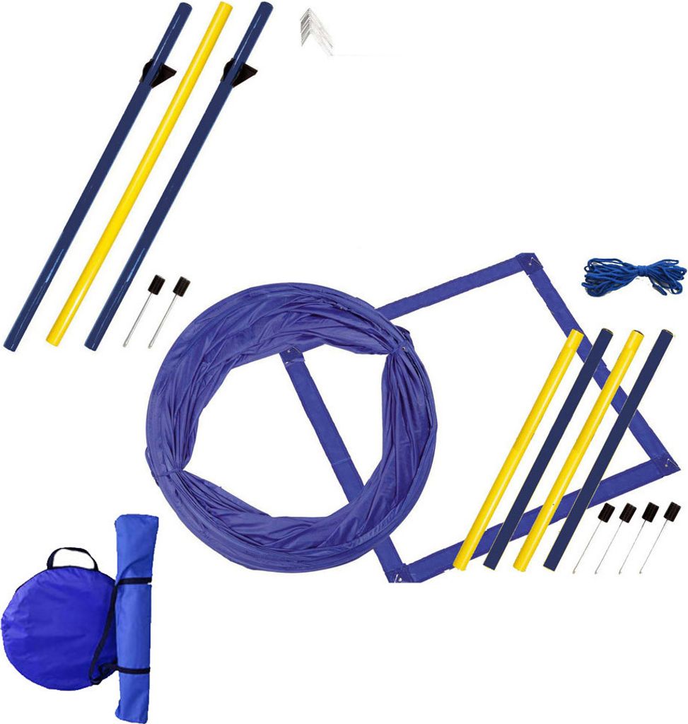 Schecker Top Agility Set für alle Neueinsteiger! Tunnel Hürde Slalomstangen ect.