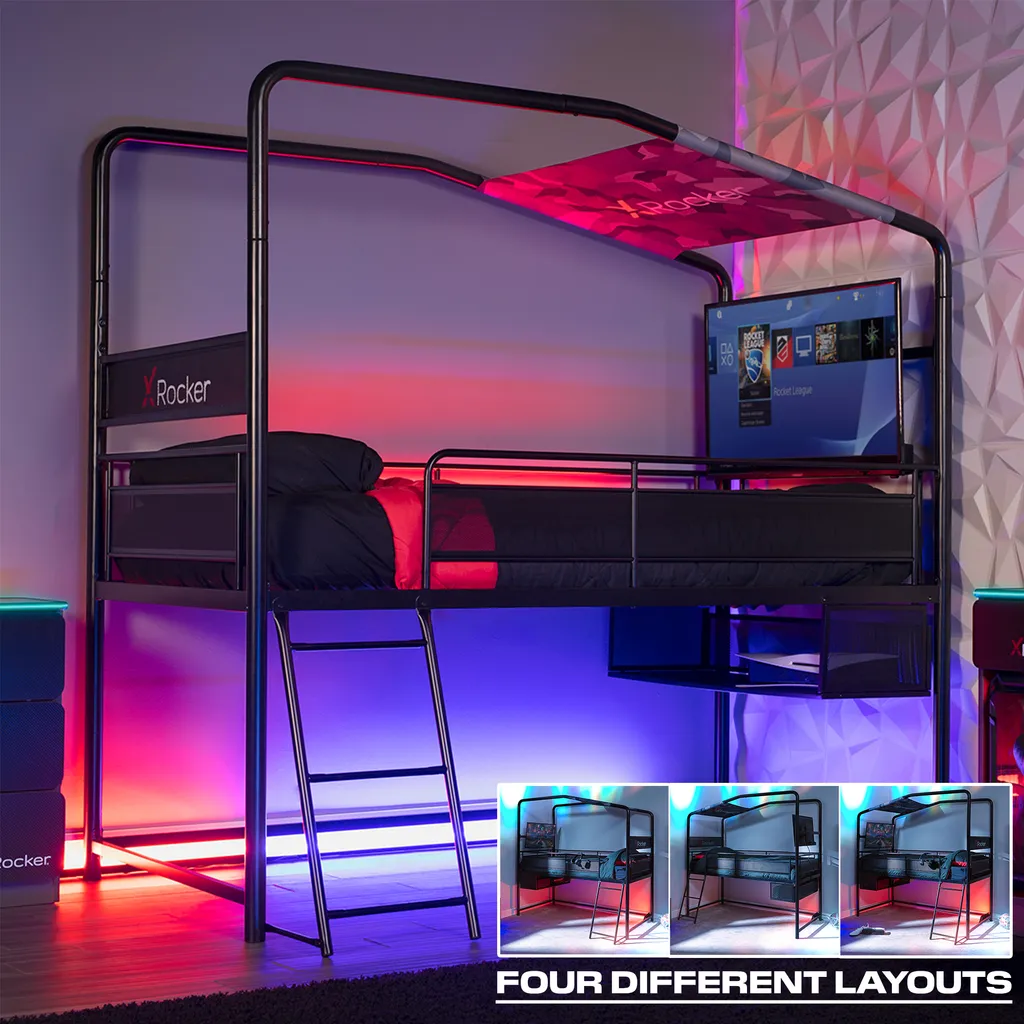 Contra Mid Sleeper Réversible Gaming Bunk - Lit Mezzanine Gain de Place