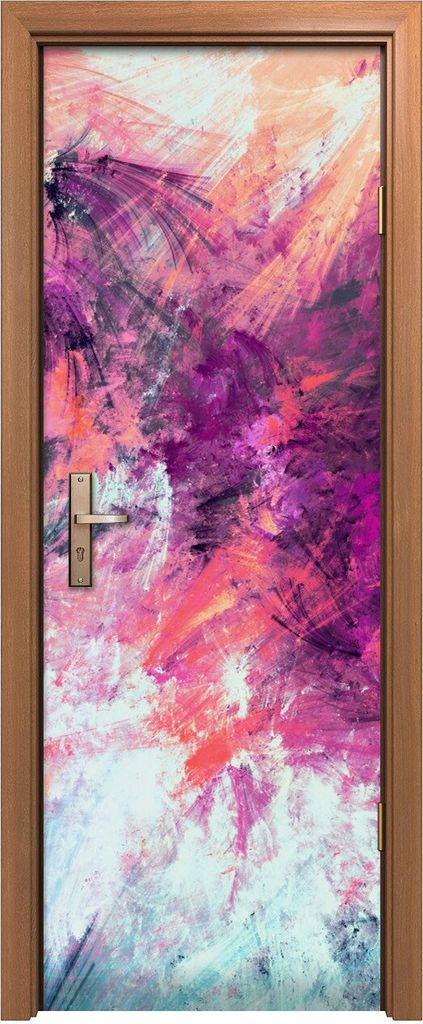 Türposter 70x200 cm Türaufkleber Türtapete Türfolie Klebefolie abstrakt bunte Farbfeuerwerk