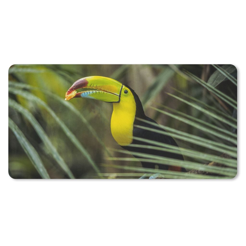 MuchoWow Mauspad Mousepad Tukan - Blätter - Zweig 60x30 cm - Mousepads - Maus Mat - Pad - Mausunterlage - Nachhaltig