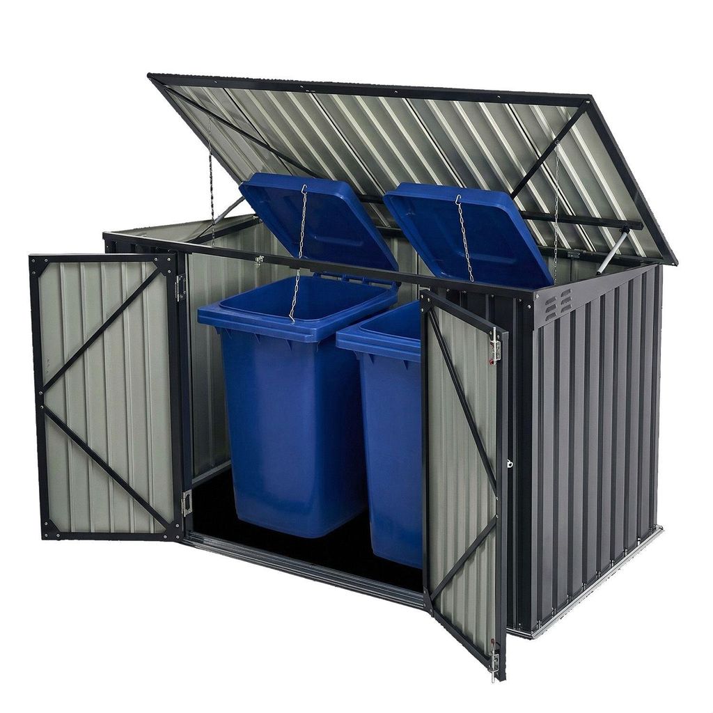 Juskys 3er Mülltonnenbox Namur 3 x 120 Liter Tonnen - 2 m² Produktbild 