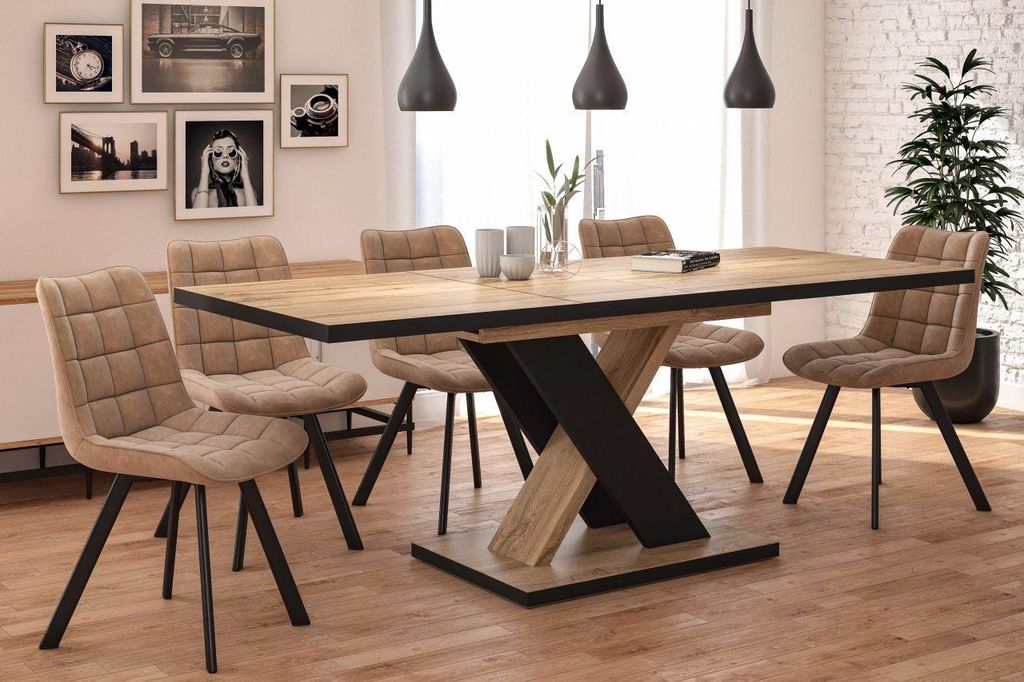 Stół do jadalni 85 x 138 cm kolor czarny FURNITEX ST16-FX Zdjęcie produktu 