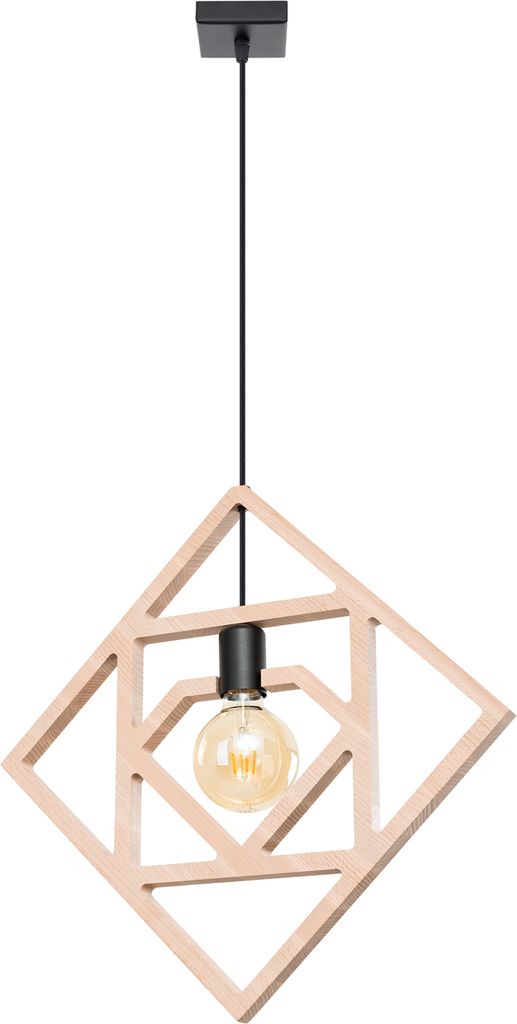 Lampa wisząca CARO 1xE27 15W drewno 145x8x50cm Sollux Zdjęcie produktu 