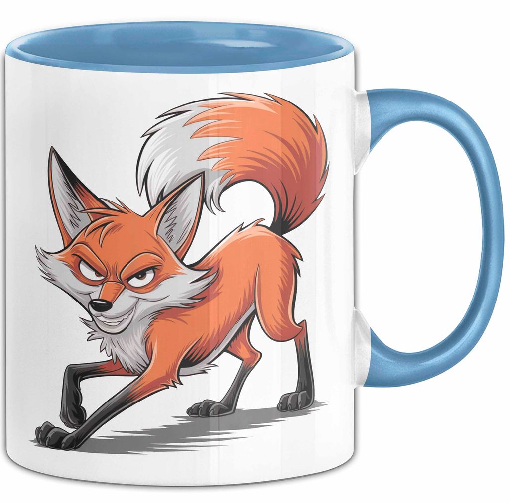 Fuchs Liebhaber Tasse Geschenkidee Schlauer Tierfan Geschenkidee Lustig (Blau)