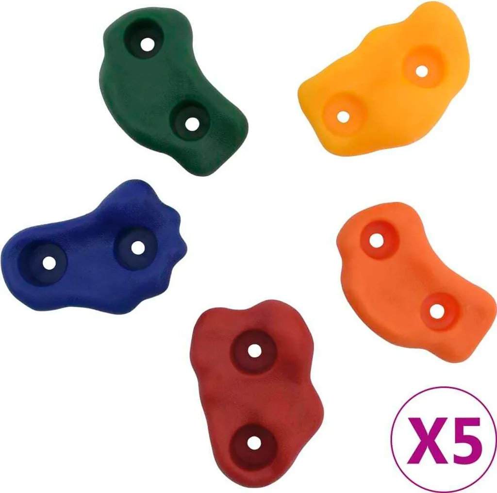 vidaXL Prises d'escalade multicolores avec corde, lot de 25 pièces