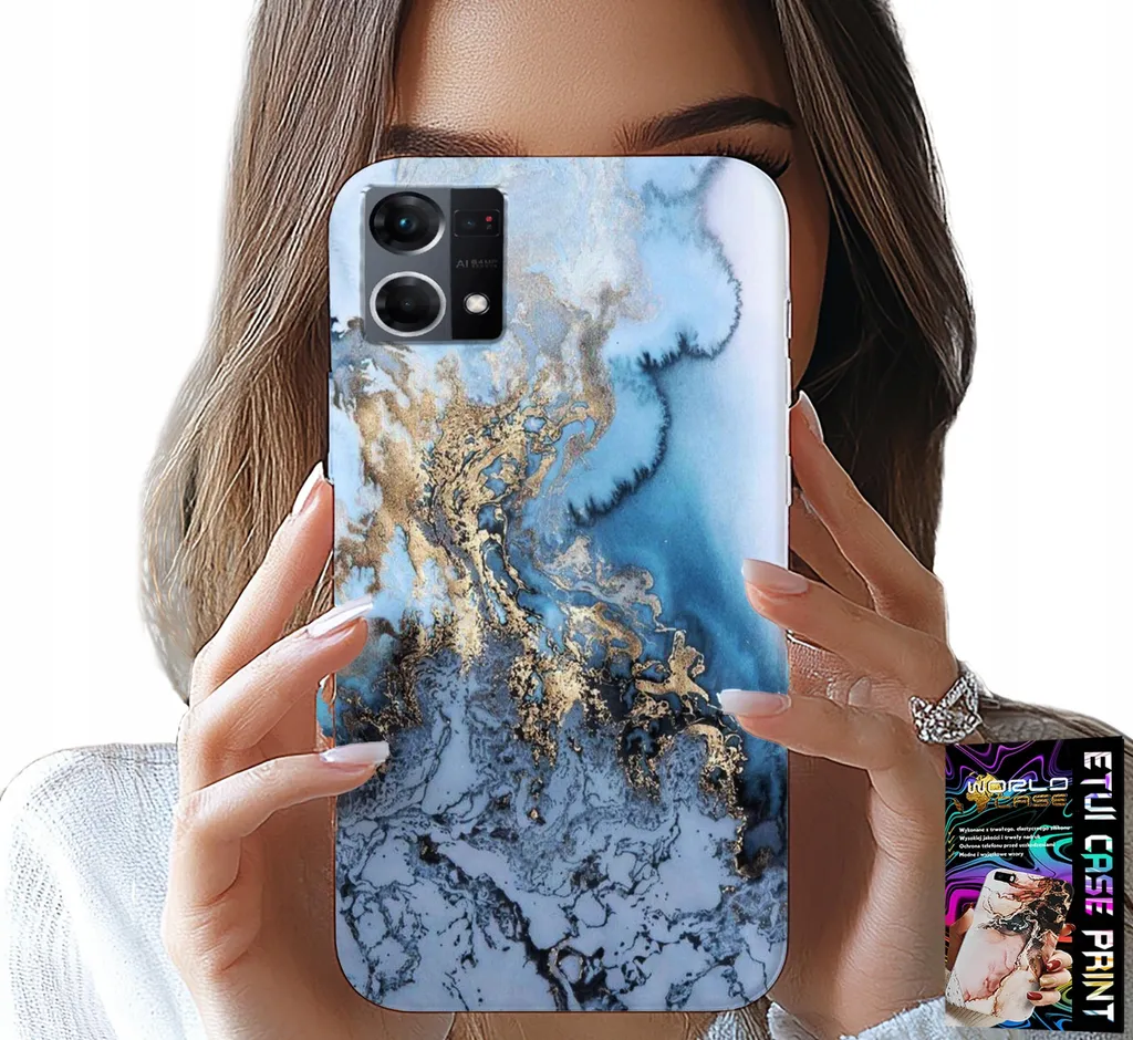 Cover Oppo Reno7 4G Vetro Temperato Effetto Marmo - Protezione Donna
