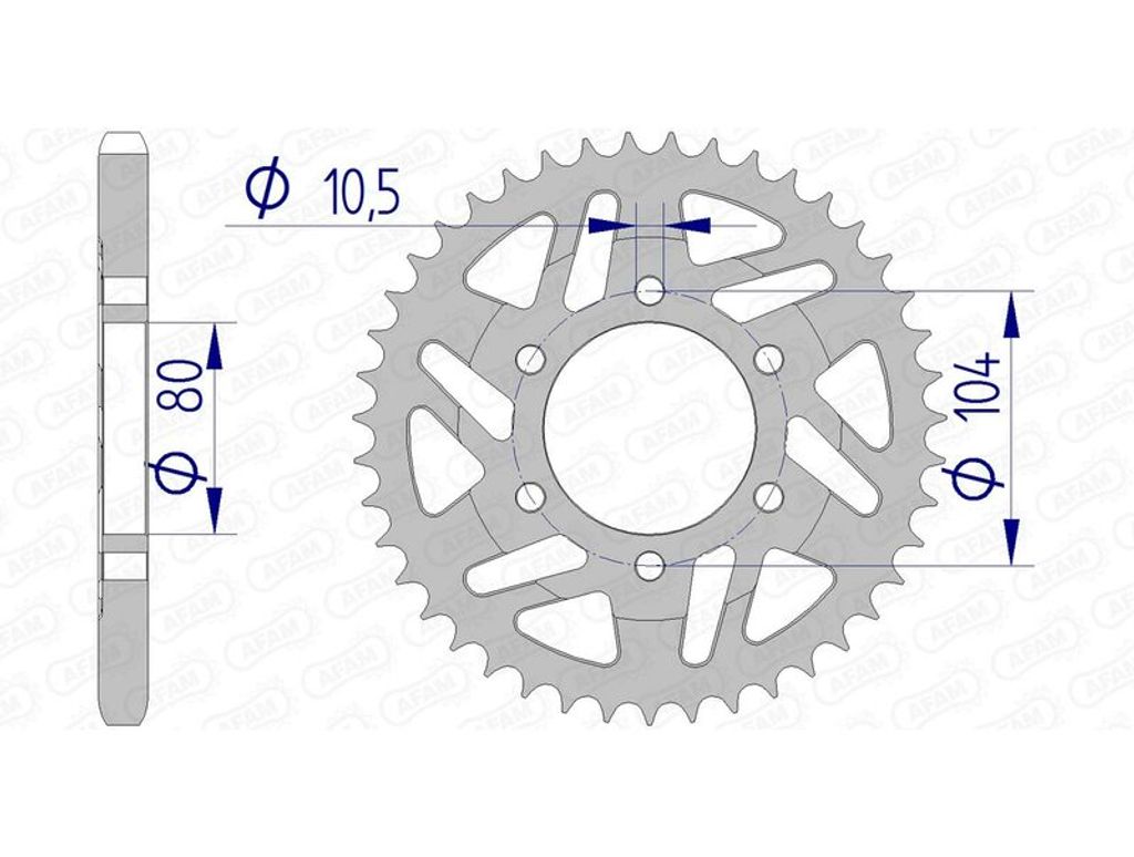 AFAM Kettenrad Alu Standard - 525