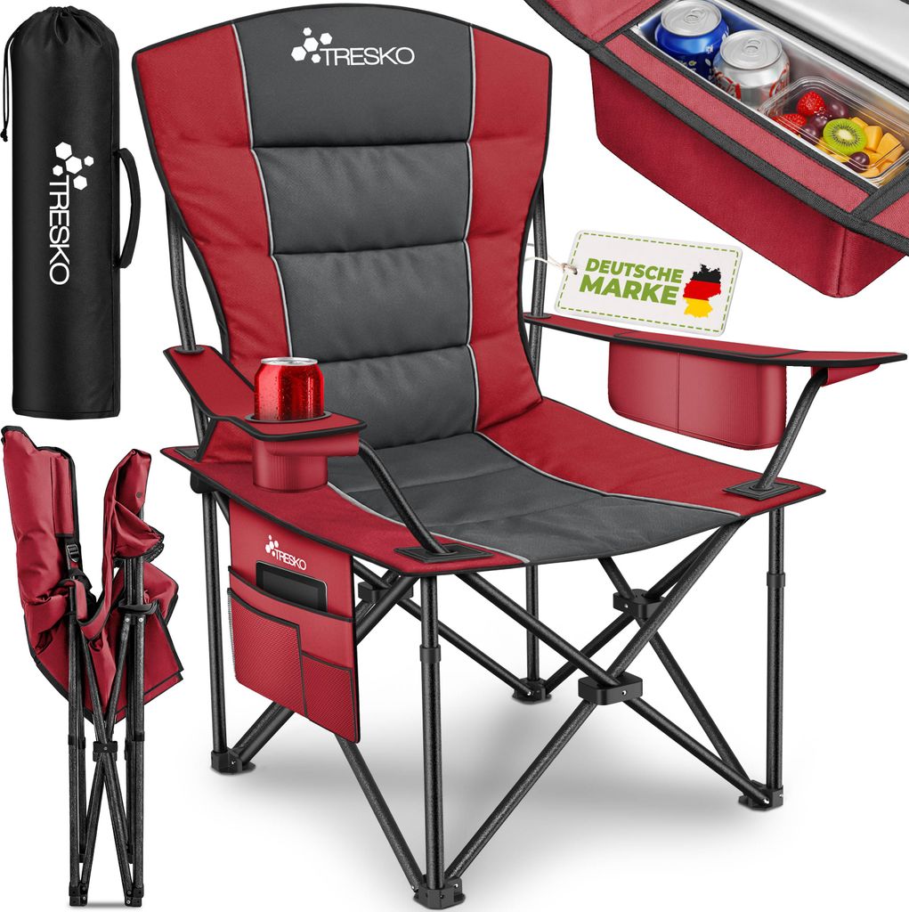 TRESKO® Campingstuhl Faltbar bis 200kg | Faltstuhl mit Produktbild 