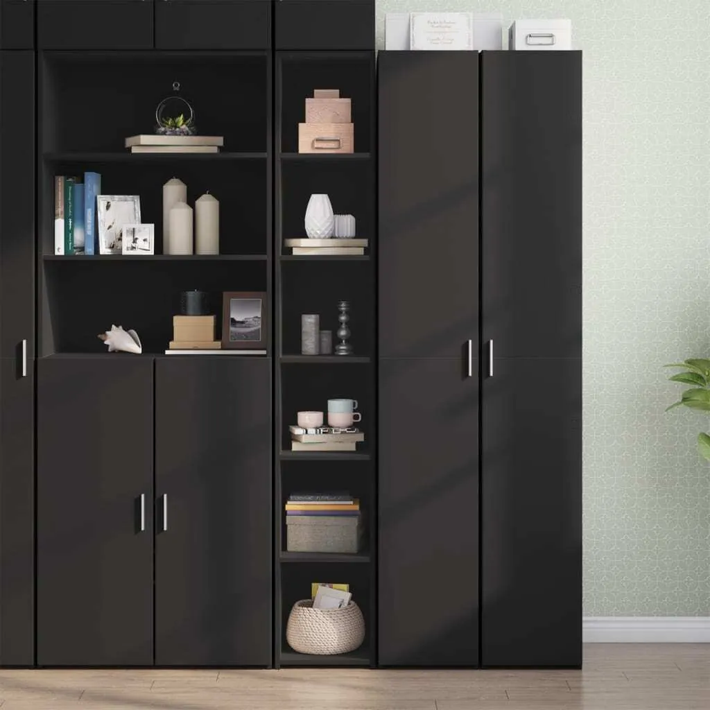 Credenza Maison Exclusive Nera 30x41x185 cm - Mobile in Legno Alta Durata