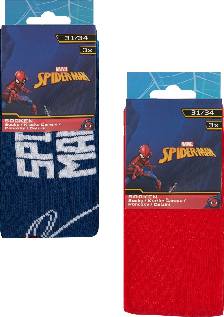 Spider-Man Jungen Kinder Socken 6 Paar, Größe:31-34 Produktbild 
