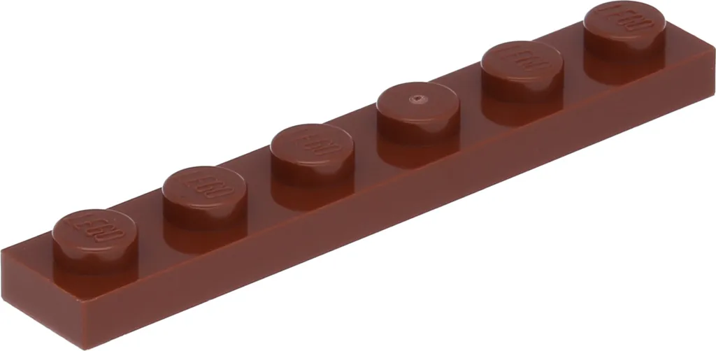 Plaque Lego 3666 rouge-brun de taille 1x6 pour modélisme lot de 100