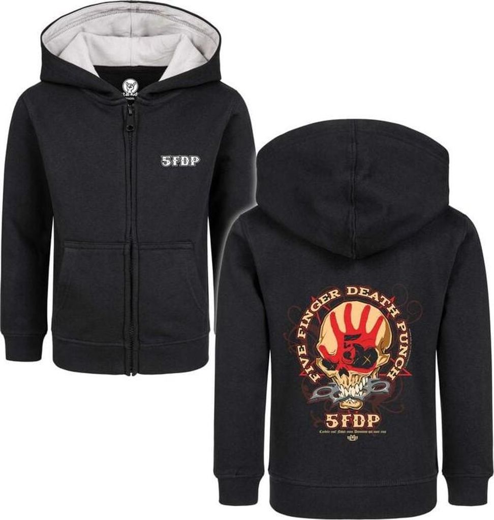 Five Finger Death Punch Kinder-Kapuzenjacke Unisex Metal-Kids - Knucklehead schwarz 116
