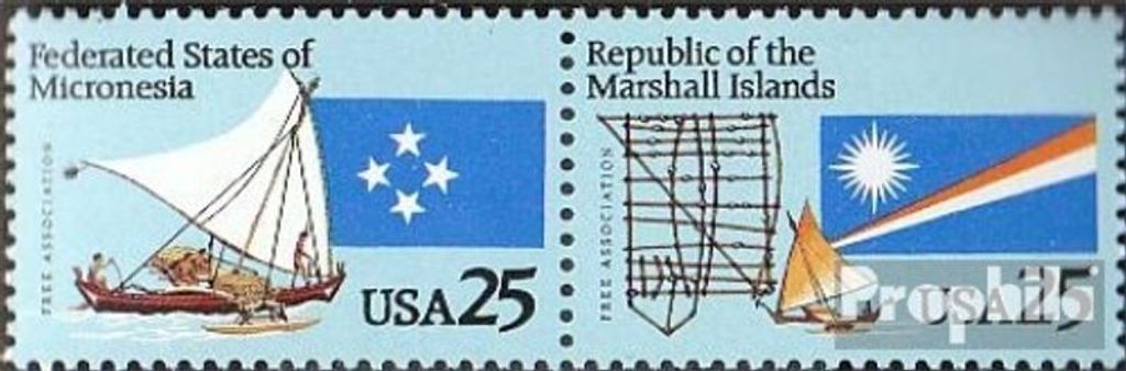 Briefmarken USA 1990 Mi 2105-2106 Paar (kompl.Ausg.) postfrisch Assoziierungsverträge