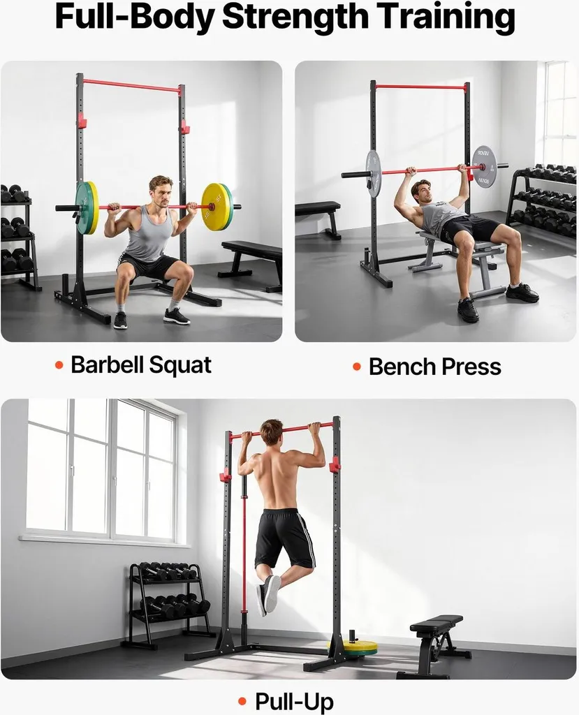 Power Cage de Sécurité pour Musculation en Solo sans Risque de Chute