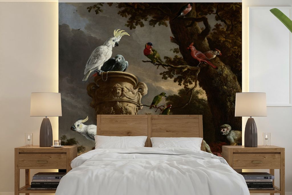 MuchoWow Fototapete für Wohnzimmer oder Schlafzimmer Wandtapete Vinyl Motivtapete Die Menagerie - Gemälde von Melchior d'Hondecoeter - 280x280 ...