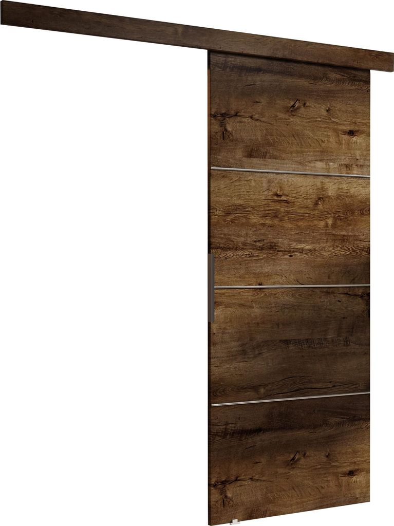 KIER FURNITURE Schiebetür Komplettset MALIBU PLUS 80, Schiebetür, Sliding Door, Innentüren Komplettset,Universal Tür, Türblatt Innen Esche Dun...