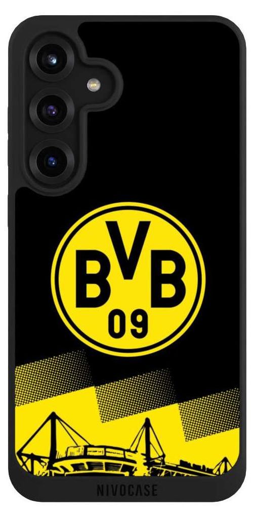 NIVOCASE Handyhülle für Samsung Galaxy S25+ Hülle NIVOpure Case Schwarz BVB Borussia Dortmund Stadion