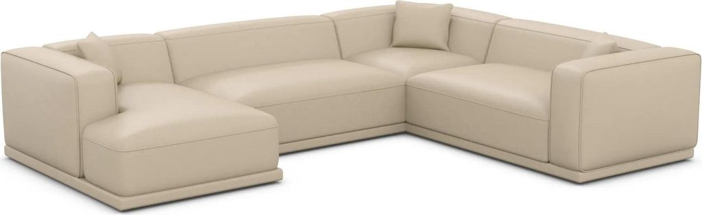 Echtleder U-Form XXL Wohnlandschaft Diora Beige Links