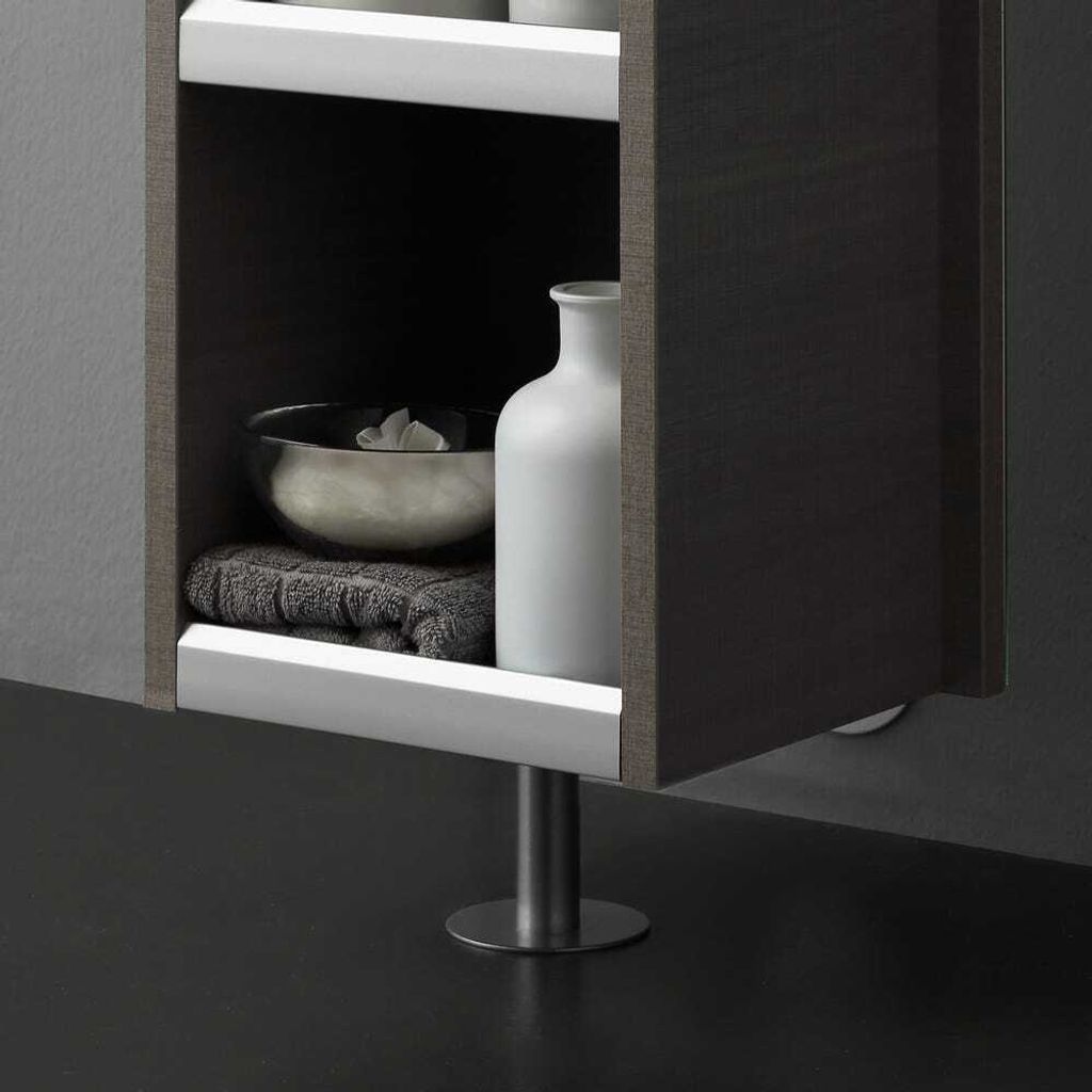 Drehbare Säule 198cm mit Regalen und Spiegel Produktbild 3