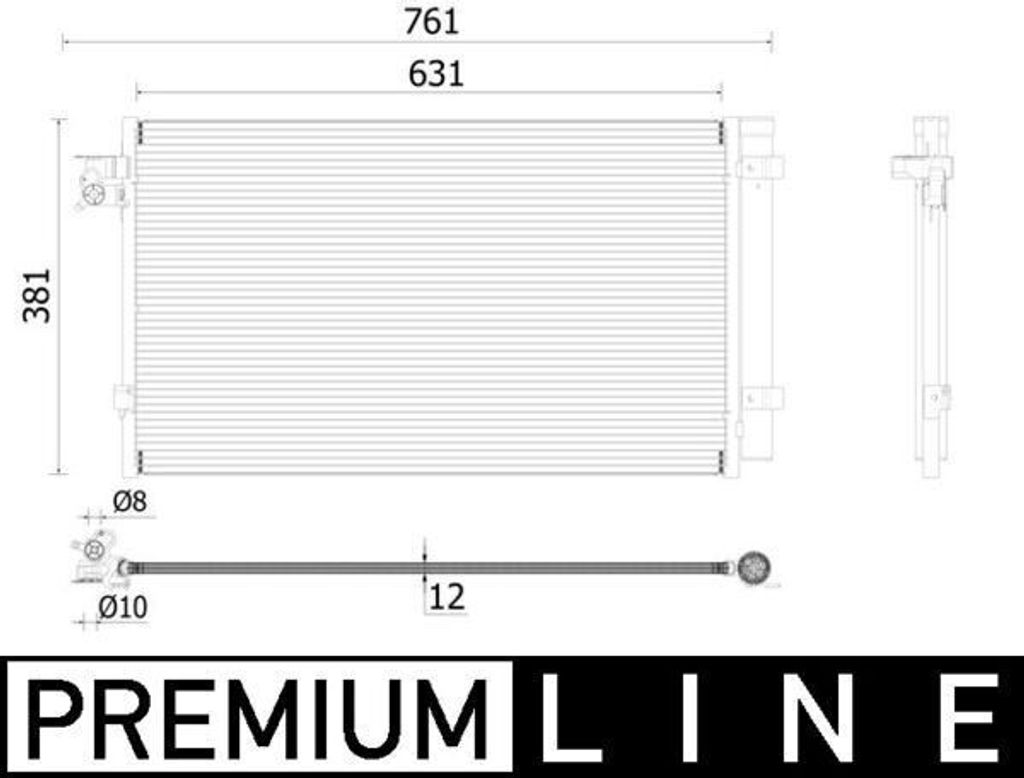 MAHLE AC 896 000P Kondensator Klimaanlage Klimakondensator für BMW 5 Touring (G31) +Trockner