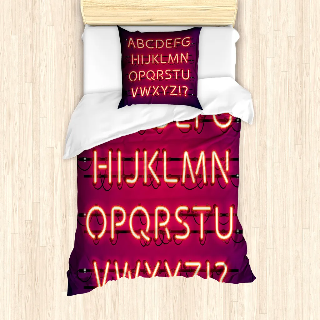 Set Letto Singolo ABAKUHAUS Antiacaro Lettere Prugna per Bambini