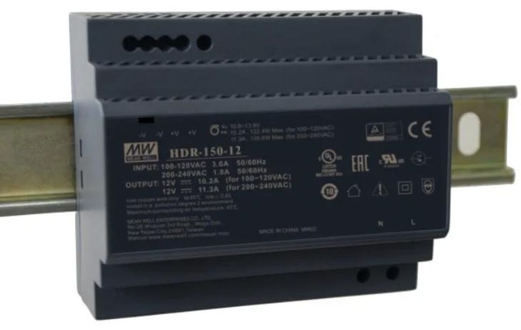 MEAN WELL HDR-150-24, 85 - 264 V, 150 W, 24 V, RoHS, 105 Produktbild 