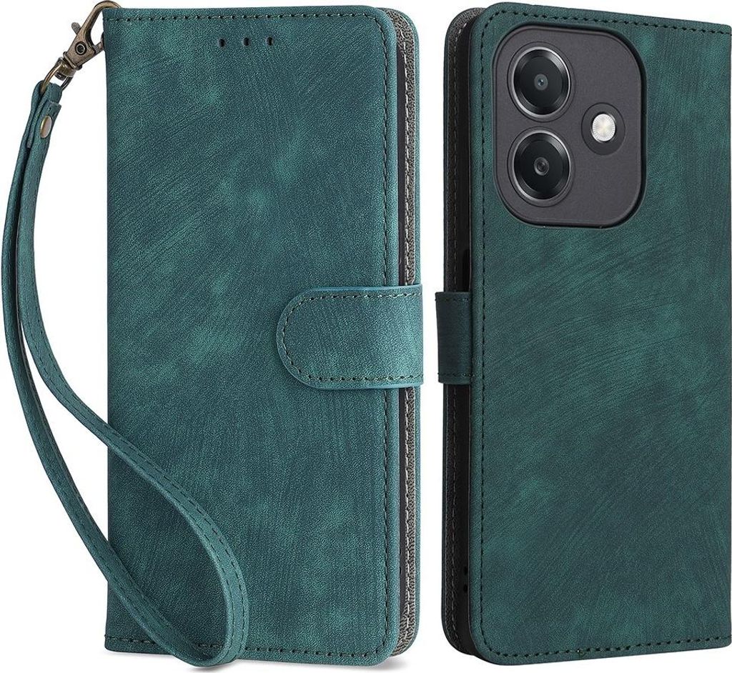OPPO A40 / A40m / A60 5G Hülle - Coverup Klapphülle mit Schlüsselband - Grün