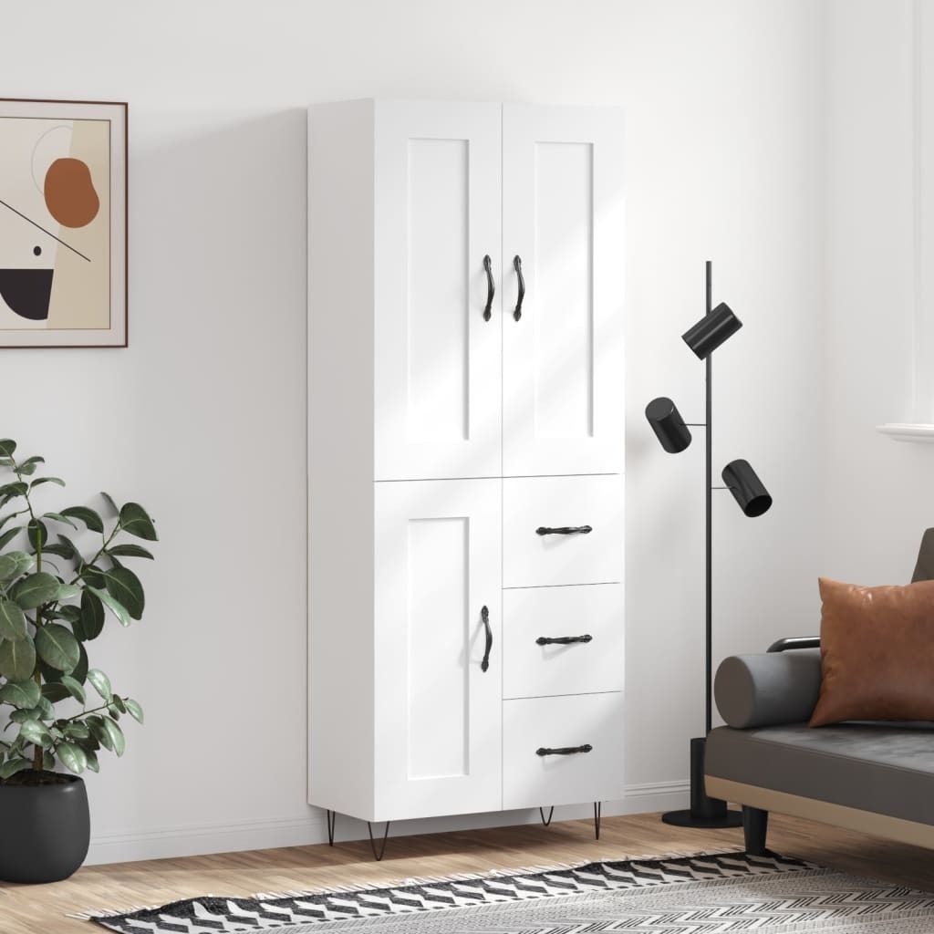 Maison Exclusive - Highboard Weiß 69,5x34x180 cm Holzwerkstoff