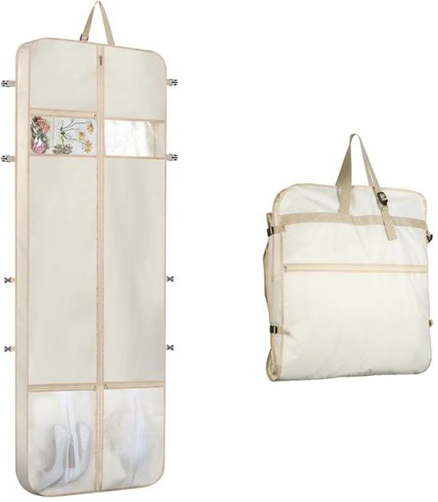 Valise Oxford imperméable beige 60x182 cm avec grandes poches filet
