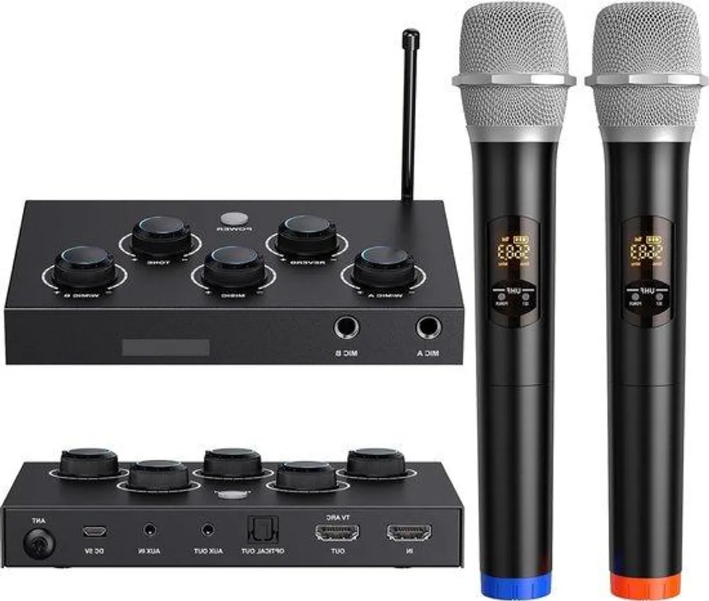 Microphone sans fil UHF pour karaoké familial et sonorisation de fête