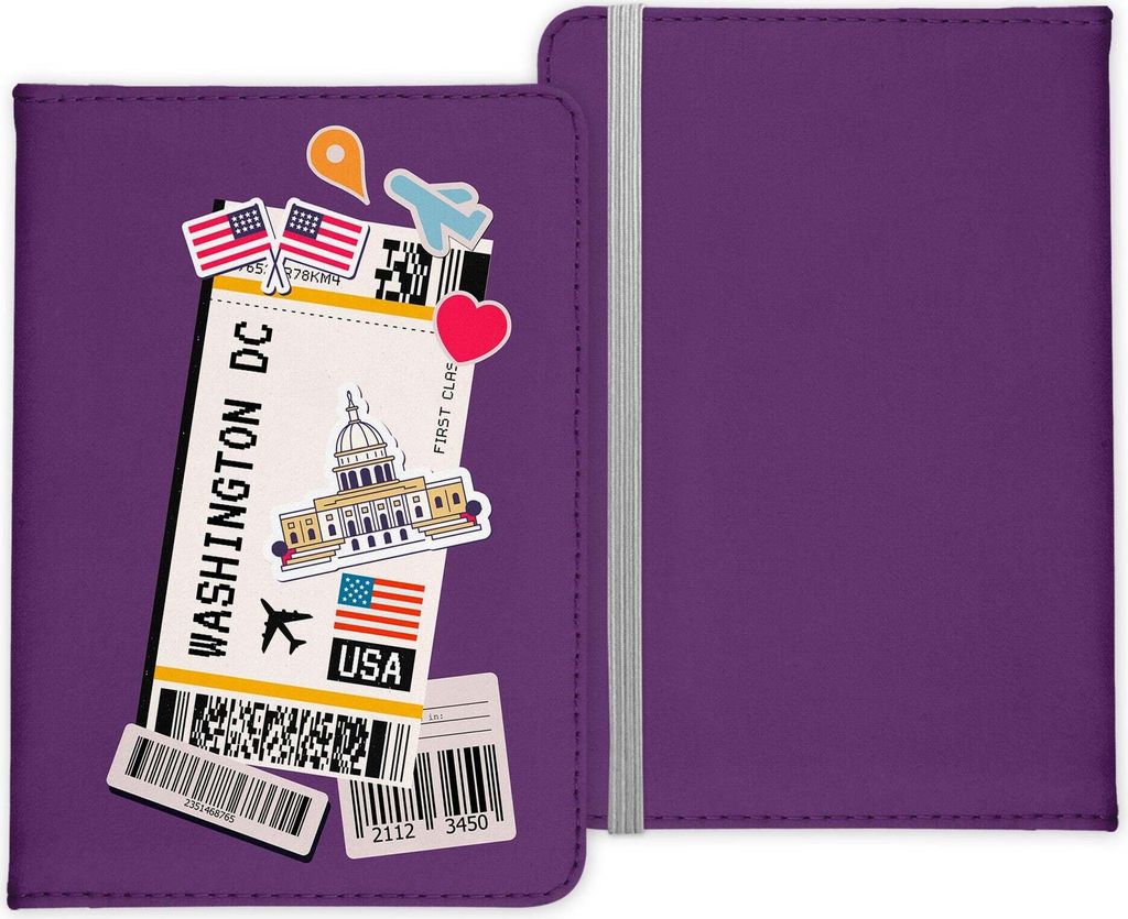 22Feels Washington DC Souvenir Reisepasshülle Organizer Reisen Gadgets Haupstadt USA Vereinigte Staaten Urlaub Kunst-Leder Etui Cover Frauen Männ...