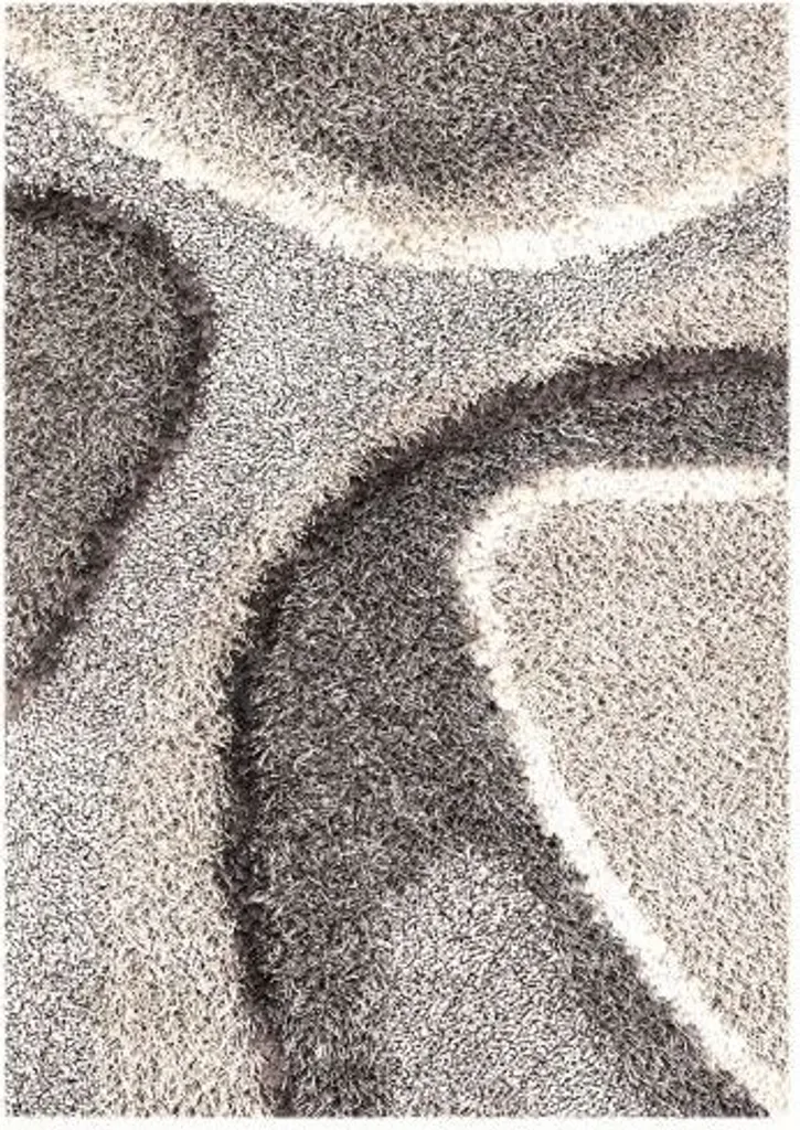 Grand Tapis Moelleux Delphi Argent 120x180 cm - Finition Haute Densité