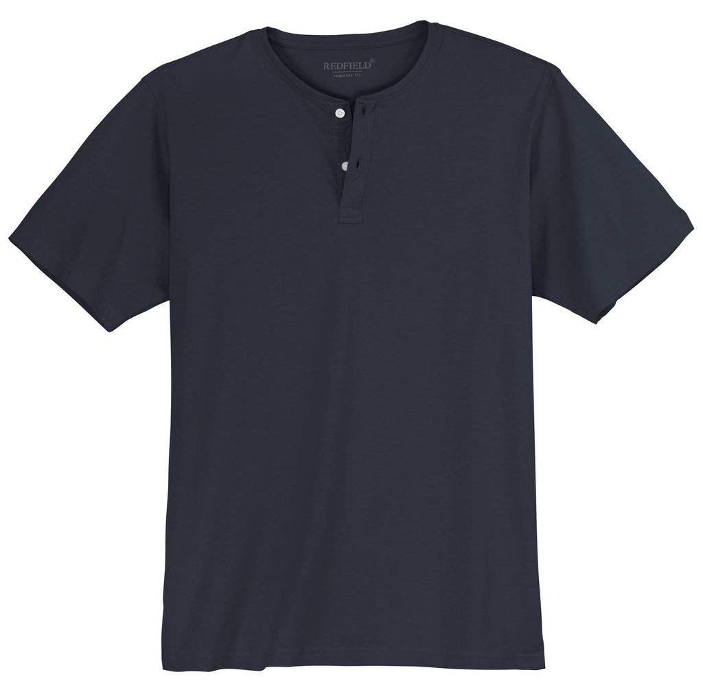 Redfield T-Shirt navy mit Knopfleiste Übergröße Produktbild 