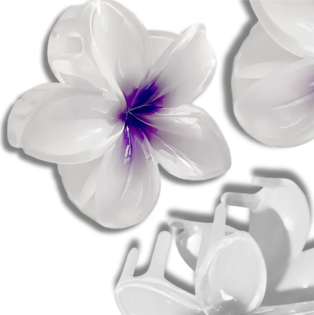 Mecool Fermaglio Per Capelli A Fiore Con Strass Viola 7,5 Cm – Clip Per Matrimoni, Feste E Uso Quotidiano - 4