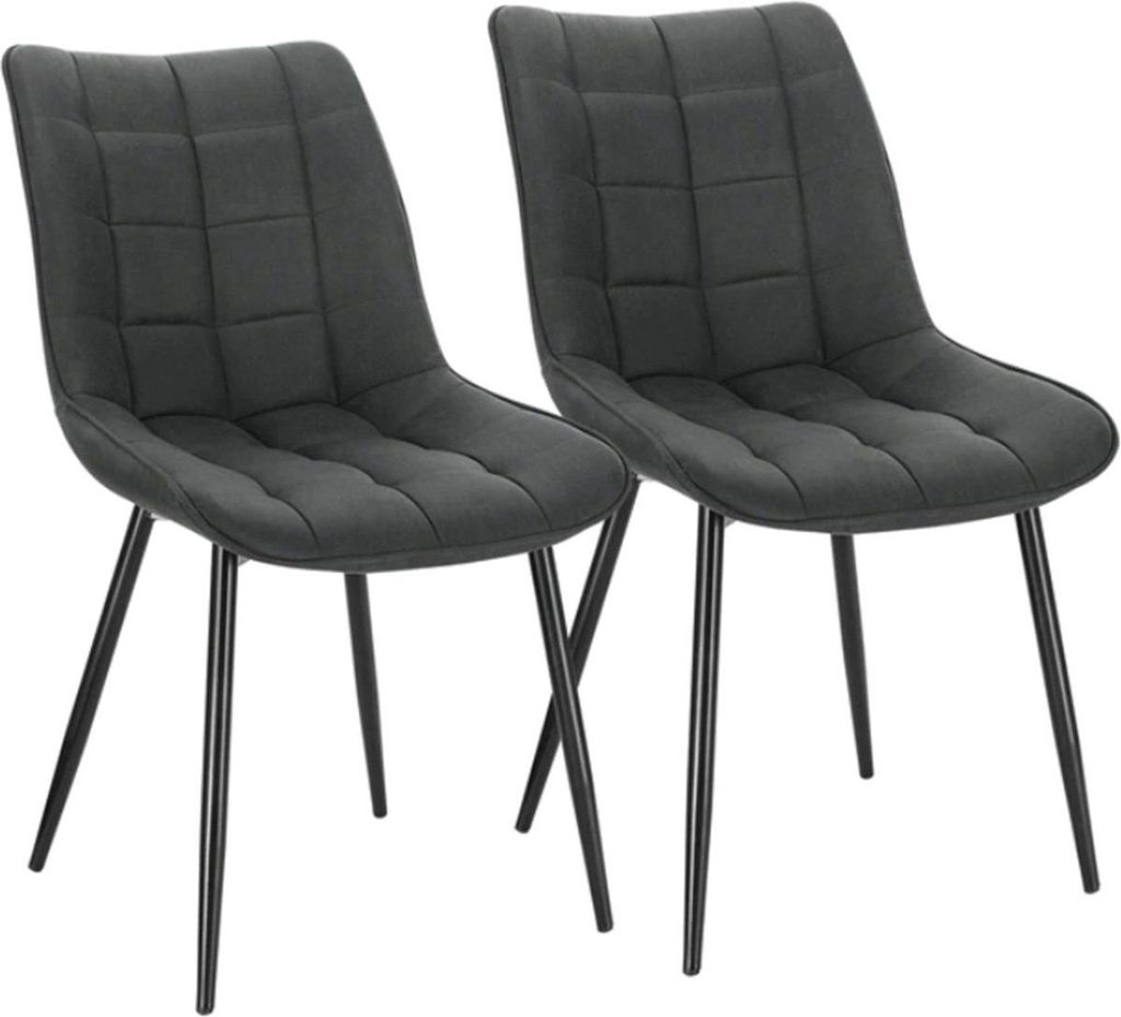 Esszimmerstühle – Dunkelgrau – Kuipstuhl – Wohnzimmer- und Küchenstühle – 2er set