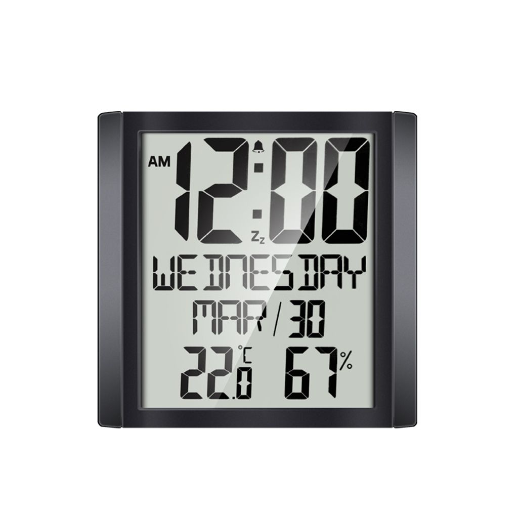 INF Große digitale Wanduhr mit Datum und Temperatur