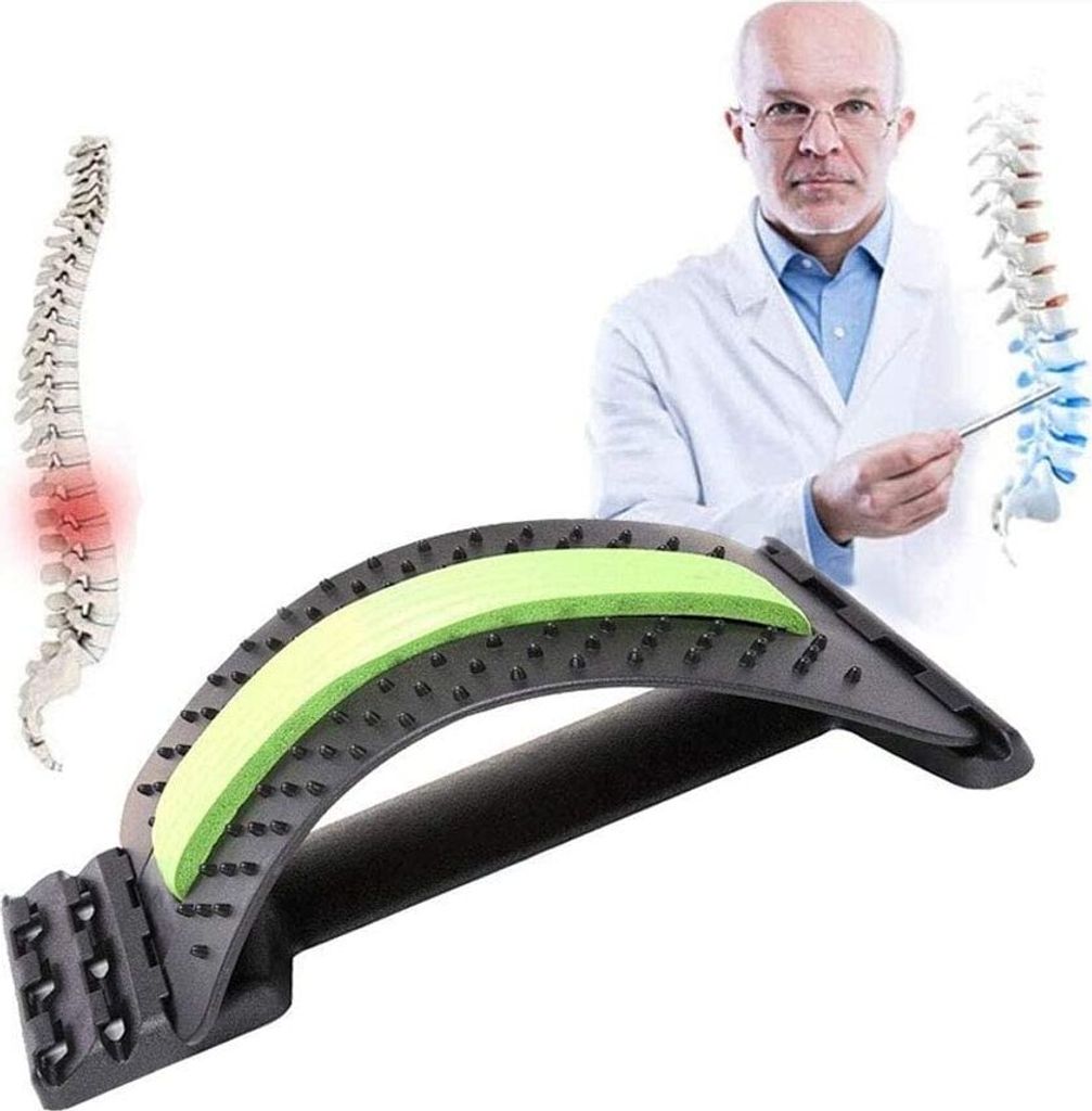Rückendehner {inkl. GRATIS RÜCKEN-TRAININGSPLAN} - Einstellbarer Rückenstrecker gegen Rückenschmerz - Back Stretcher and massager, Lumbar Stret...