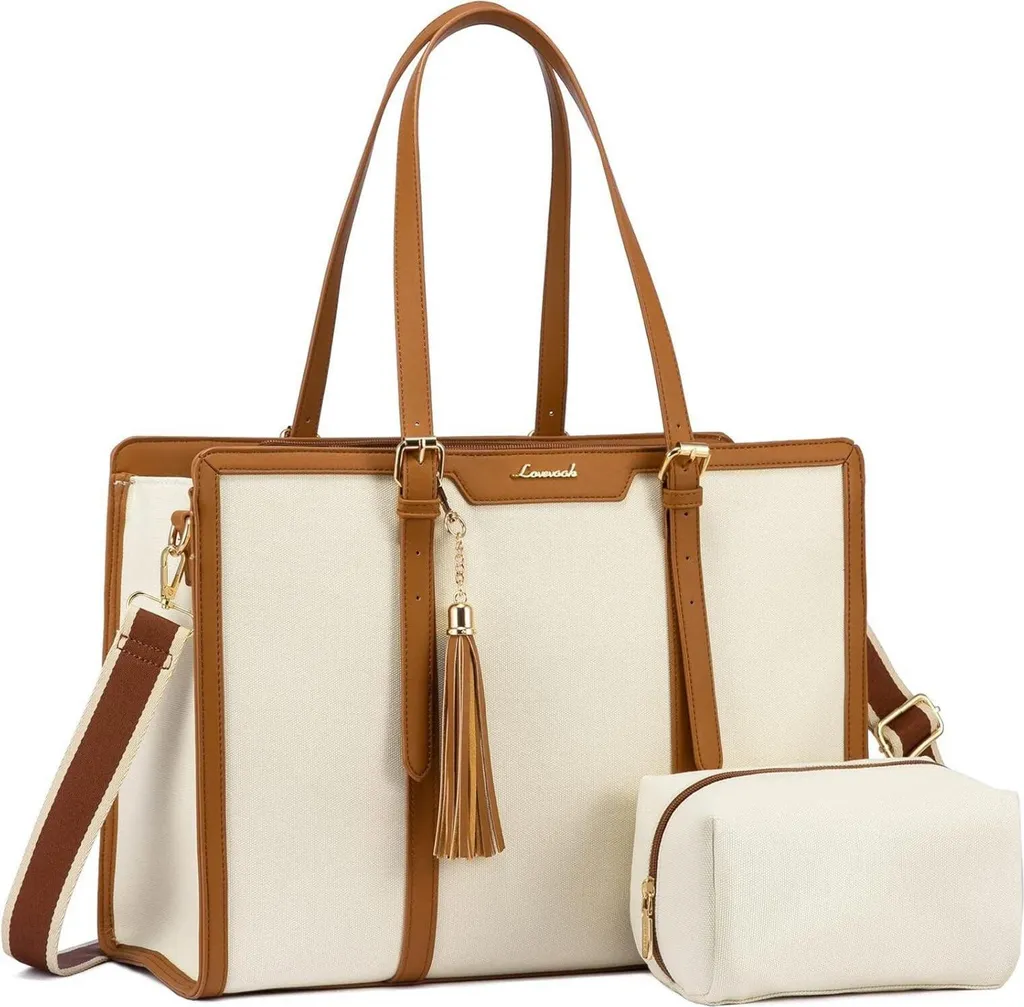 Sac Fourre-tout Canvas 15,6 pouces avec Bandoulière Amovible Femme