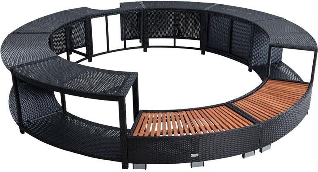 Whirlpool Umrandung Poolumrandung Poolverkleidung Rattan Produktbild 1