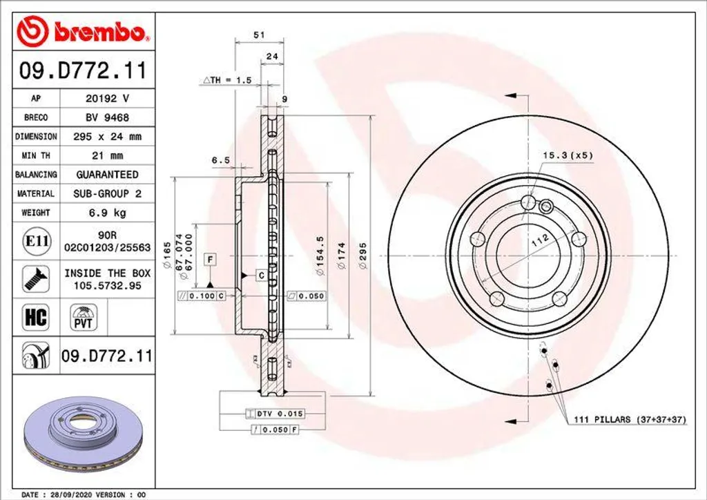 Disque de Frein Brembo : Idéal pour l'Entretien Mercedes Classe A