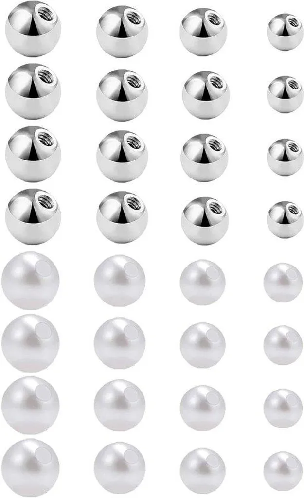 Kit piercing 32 pièces acier argenté : fini les irritations cutanées