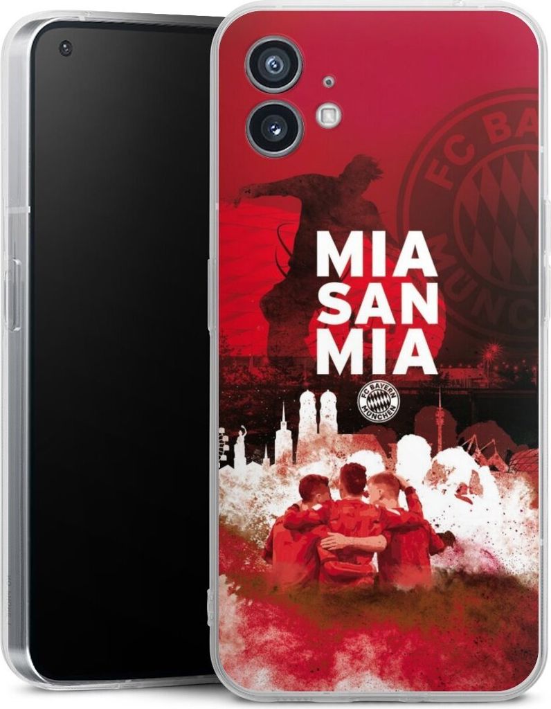 DeinDesign Handyhülle für Nothing Phone 1 Silikon Hülle Case Smartphone Schutzhülle FC Bayern München FCB Mia San Mia